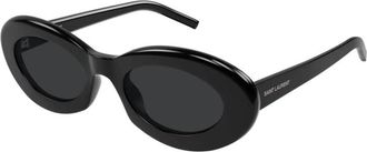 Saint Laurent Ladies Black Oval Sunglasses SL 594 008 52