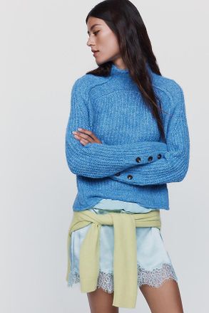 Pilcro Astrid Wool Blend Mock Neck Sweater