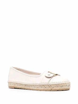 Ferragamo Womens Vara Buckle Detail Espadrilles In White