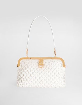 Dolce & Gabbana Amanda Handbag In Mesh And Palmellato Calfskin - Woman Handbags White Onesize