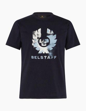 Belstaff Mens Blur Cotton T-Shirt Navy - Size: 40