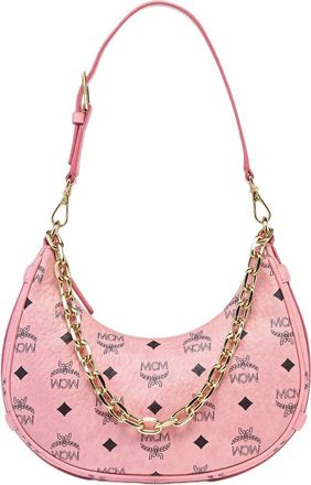 MCM Aren Crescent Hobo Bag in Visetos in Pink at Nordstrom