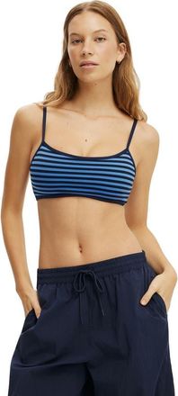 Cotton On Womens Active Ultra Smooth Double Strap Back Crop in Prep Sport Navy Ultramarine at Nordstrom, Size Medium