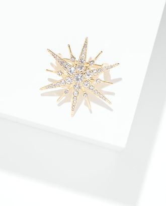 Talbots North Star Brooch - Clear Crystal/Gold - 001 Talbots