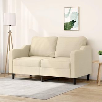 vidaXL Sof&aacute; De 2 Plazas De Tela Color Crema 140 Cm Vidaxl