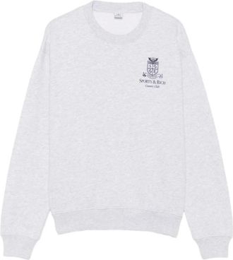 Sporty & Rich Hegra Crewneck - Dames - Sweatshirts & Hoodies - Grijs - Maat: L Leer