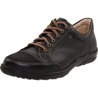 Finn Comfort Mens Alamo Leather Shoes In Schwarz Black Bison/buggy