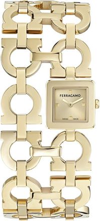 Ferragamo Double Gancini Catwalk Double Bracelet Watch, 19mm x 19mm in Yellow Gold at Nordstrom