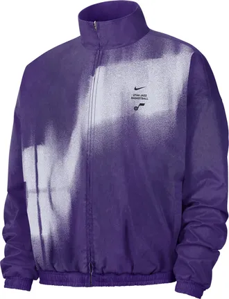 Nike Mens Utah Jazz Standard Issue Basketball Woven Jacket in Purple | II6136-504