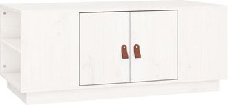 vidaXL Coffee Table White 100x50x41 cm Solid Wood Pine Vidaxl