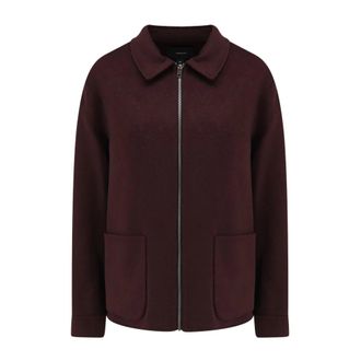 Vince Jassen, Dames, Bruin, S, Wol, Pointed Collar Zip Jacket