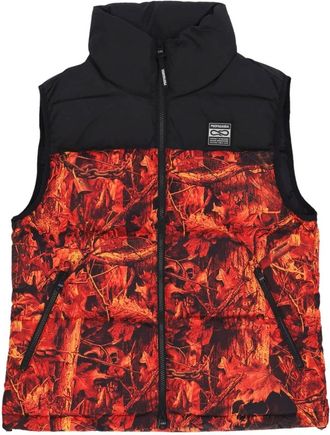 PROPAGANDA Oranje Puff Vest met Tweewegrits - Heren - Bodywarmers - Oranje - M - Polyester - Jassen