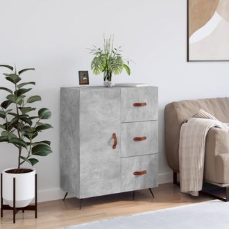 vidaXL Vidaxl - Aparador De Madera De Ingenier&iacute;a Gris Hormig&oacute;n 69,5x34x90 Cm