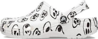 Crocs (WMNS) Crocs Classic Skull Print Clogs White Black 208993-103