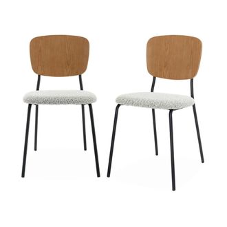 Sweeek Sillas loop texturizada, set de 2, blanco