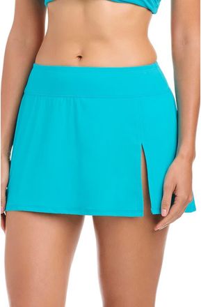 Bleu Rod Beattie Ring Me Up High Waist Skirted Bikini Bottoms in Waterfall at Nordstrom, Size 14