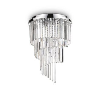 Netlighting Carlton 12 Light Ceiling Light Chandelier Chrome E14 in Grey