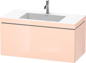 Duravit Lavabo Para Muebles Duravit L-cube C-bonded Con Base, Colgante, 100x48 Cm, 1 Extra&iacute;ble, Sin Rebosadero, 1 Agujero Para Grifo, Color: Perla De Albarico