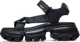 Prada (WMNS) PRADA Sporty Woven Nylon Tape Sandals Black 1X037M_3L74_F0002_F_050