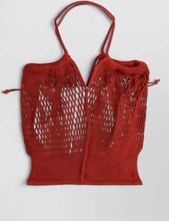 Hereu calella flit mesh shoulder bag dual handles