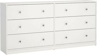 Dmora Dmora - Aparador Rick, Bufé de salón, Aparador de salón, Despensa de cocina, 143x30 h68 cm, Blanco