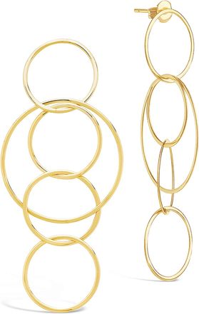 Sterling Forever Linked Hoop Earrings-Rose Gold