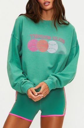 Beach Riot Devyn Oversized Graphic Sweatshirt in Rally Green Colorblock at Nordstrom, Size X-Small