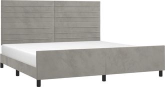 vidaXL Estructura De Cama Sin Colch&oacute;n Terciopelo Gris Claro 200x200 Cm Vidaxl