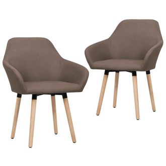 vidaXL Sillas De Comedor Giratorias 2 Unidades Tela Marr&oacute;n Vidaxl