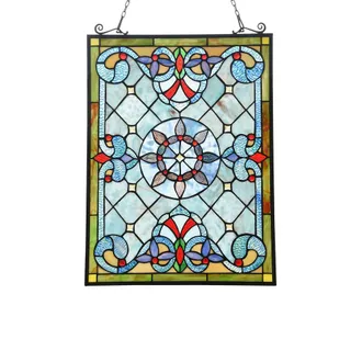 Chloe Lighting ANELISA Tiffany-style Victorian Design Window Panel 18 x 25