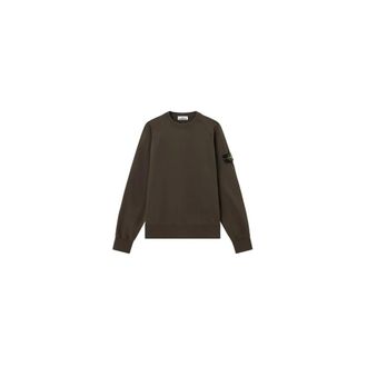 Stone Island Oversized sweater met ronde hals en raglanmouwen - Heren - Sweatshirts - Bruin - S - Katoen - Hoodies & sweatvesten
