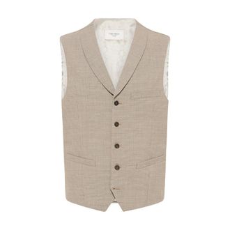 Carl Gross Carl Gross - Warren Vest - Heren - Pakken - Beige - Maat: L Wol