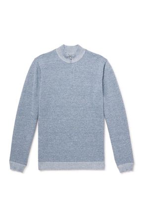 Peter Millar Barlow Merino Wool, Linen and Cotton-Blend Half-Zip Sweater
