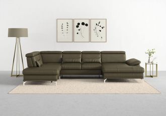 Sit&more Wohnlandschaft »Cabrio U-Form, B: 359 cm, mit Sitztiefen-, Arm- & Kopfteilverstellung« 3 Nierenkissen, Federkern, optional Bettfunktion und Stauraum