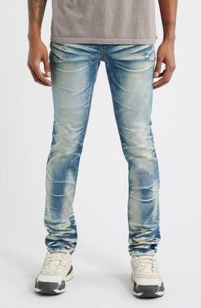 Rta Clayton Skinny Jeans in Stacked Medium Blue at Nordstrom, Size 28