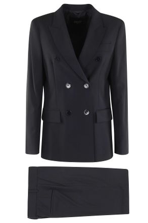 Seventy Blue Double-Breasted Peaked-Lapels Wool Suit