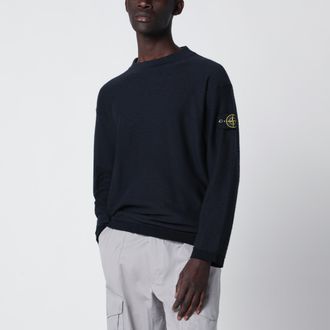Stone Island Navy blue crater neck jumper