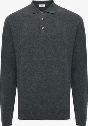 Gentiluomo Longsleeve Button Polo | Donkergrijs