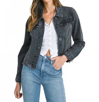 Just USA Vintage Distressed Jacket In Washed Black