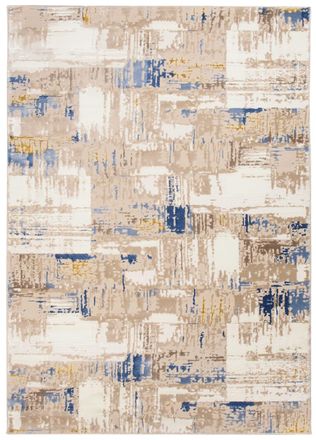 Tapiso Alfombra de sal&oacute;n beige crema azul oscuro 120 x 170 cm