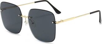 Generic Frameless Metal Large Frame Sunglasses for Men and For Women Outdoor Vacation Sunshade Mirrors (