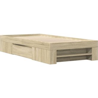vidaXL Bed Frame without Mattress Sonoma Oak 90x200 cm Engineered Wood Vidaxl
