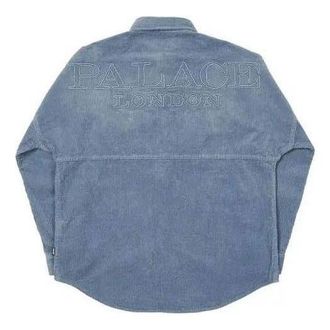 Palace Washed Drop Shoulder Cord Shirt FW21 Blue P21SHT031