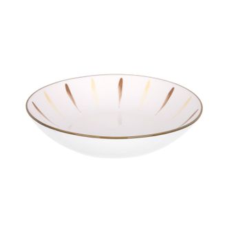 KASANOVA Piatto fondo in Porcellana pennellato giallo marrone 20,2 cm Petali