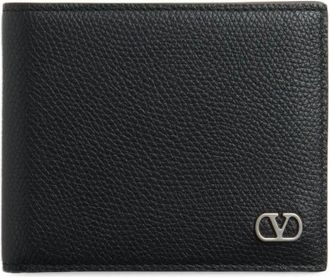 Valentino Garavani Vlogo Signature Grainy Calfskin Bi-Fold Wallet Accessories