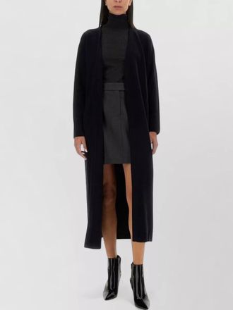 Max Mara long coat jersey belted waist pockets