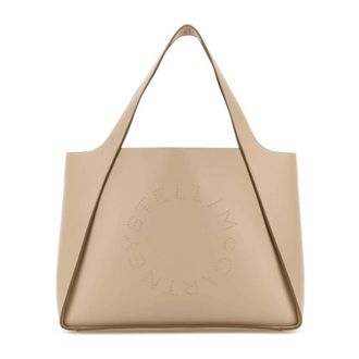 Stella McCartney Stella McCartney, Tote Bags, female, Beige, Size: ONE SIZE Logo Tote Bag
