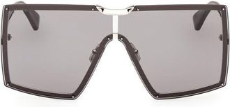 Max Mara 69mm Shield Sunglasses in Palladium/Stripd Grey /Smoke at Nordstrom