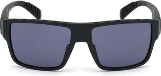 adidas 57mm Rectangular Sunglasses in Black /Smoke Lens Kolor Up Tm at Nordstrom