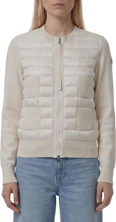 Moncler White Quilted Crew Neck Jacket